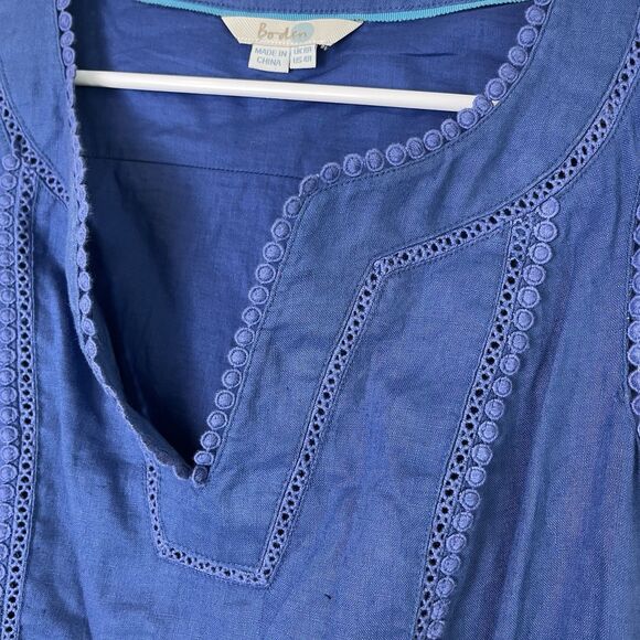 Boden Abigail Blue Linen Sleeveless Shift Dress Size 4 Regular Women’s 225 - Picture 4 of 7